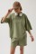 Oversize Lazer Kesim Bisiklet Yaka T-Shirt Oversize Lazer Kesim Bisiklet Yaka T-Shirt