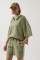 Oversize Lazer Kesim Bisiklet Yaka T-Shirt Oversize Lazer Kesim Bisiklet Yaka T-Shirt
