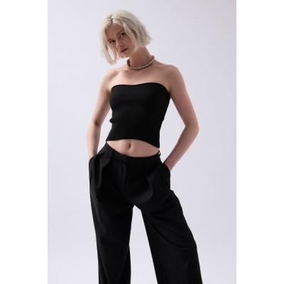 Straplez Dokulu Crop Straplez Dokulu Crop
