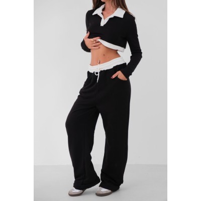 Polo Yaka Garnili Crop Sweatshirt Polo Yaka Garnili Crop Sweatshirt