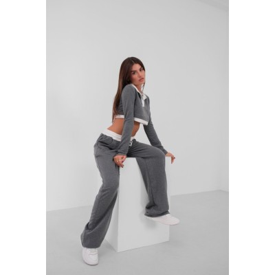 Polo Yaka Garnili Crop Sweatshirt Polo Yaka Garnili Crop Sweatshirt