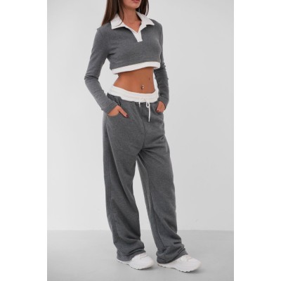Polo Yaka Garnili Crop Sweatshirt Polo Yaka Garnili Crop Sweatshirt