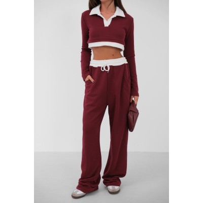 Polo Yaka Garnili Crop Sweatshirt Polo Yaka Garnili Crop Sweatshirt