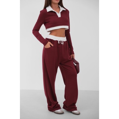 Polo Yaka Garnili Crop Sweatshirt Polo Yaka Garnili Crop Sweatshirt