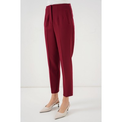 6650 Yüksek Bel Kumaş Pantolon - Bordo 6650 Yüksek Bel Kumaş Pantolon - Bordo