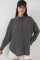 Çizgili Oversize Gömlek 20295 - Siyah Çizgili Oversize Gömlek 20295 - Siyah
