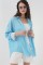 Çizgili Oversize Gömlek 20295 - Mavi Çizgili Oversize Gömlek 20295 - Mavi