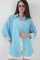 Çizgili Oversize Gömlek 20295 - Mavi Çizgili Oversize Gömlek 20295 - Mavi
