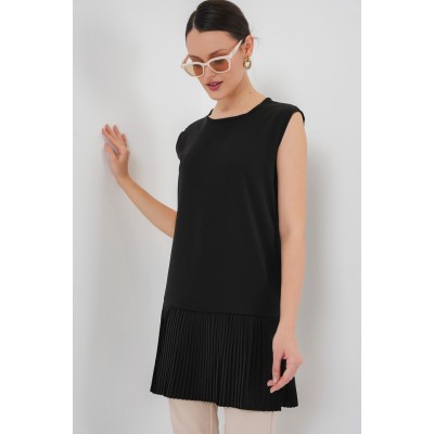 Piliseli Kolsuz İçlik 2493 - Siyah Piliseli Kolsuz İçlik 2493 - Siyah