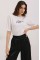 0472 Baskılı Oversize Örme Tişört - Beyaz 0472 Baskılı Oversize Örme Tişört - Beyaz
