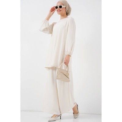 Ayrobin Tunik Pantolon Alt Üst Takım 6712 - Ekru Ayrobin Tunik Pantolon Alt Üst Takım 6712 - Ekru