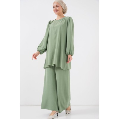 Ayrobin Tunik Pantolon Alt Üst Takım 6712 - Çağla Ayrobin Tunik Pantolon Alt Üst Takım 6712 - Çağla