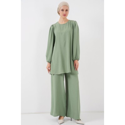 Ayrobin Tunik Pantolon Alt Üst Takım 6712 - Çağla Ayrobin Tunik Pantolon Alt Üst Takım 6712 - Çağla
