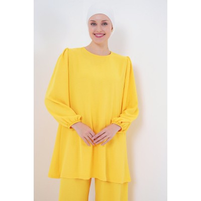 Ayrobin Tunik Pantolon Alt Üst Takım 6712 - Sarı Ayrobin Tunik Pantolon Alt Üst Takım 6712 - Sarı