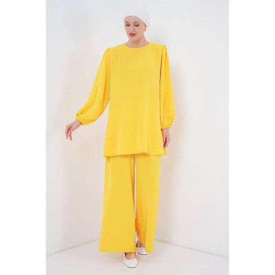 Ayrobin Tunik Pantolon Alt Üst Takım 6712 - Sarı Ayrobin Tunik Pantolon Alt Üst Takım 6712 - Sarı