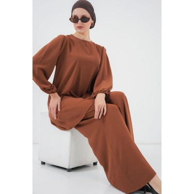 Ayrobin Tunik Pantolon Alt Üst Takım 6712 - Sütlü Kahve Ayrobin Tunik Pantolon Alt Üst Takım 6712 - Sütlü Kahve