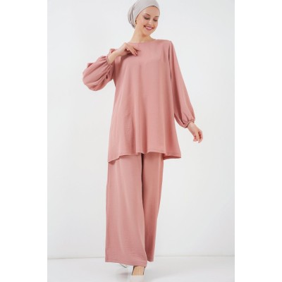 Ayrobin Tunik Pantolon Alt Üst Takım 6712 - Somon Ayrobin Tunik Pantolon Alt Üst Takım 6712 - Somon