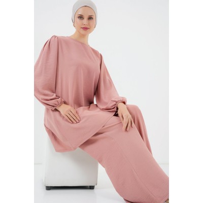 Ayrobin Tunik Pantolon Alt Üst Takım 6712 - Somon Ayrobin Tunik Pantolon Alt Üst Takım 6712 - Somon