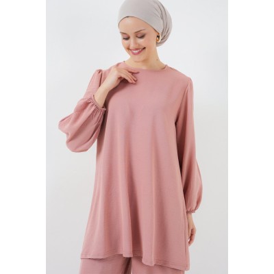 Ayrobin Tunik Pantolon Alt Üst Takım 6712 - Somon Ayrobin Tunik Pantolon Alt Üst Takım 6712 - Somon