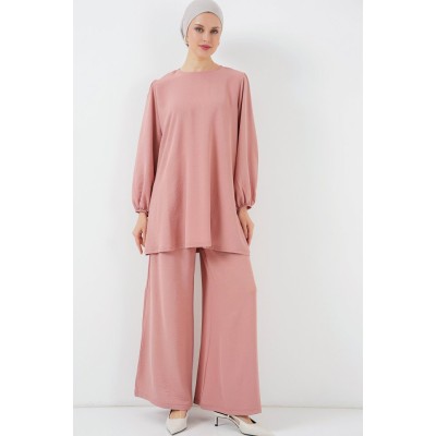 Ayrobin Tunik Pantolon Alt Üst Takım 6712 - Somon Ayrobin Tunik Pantolon Alt Üst Takım 6712 - Somon