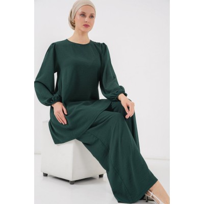 Ayrobin Tunik Pantolon Alt Üst Takım 6712 - Zümrüt Yeşili Ayrobin Tunik Pantolon Alt Üst Takım 6712 - Zümrüt Yeşili