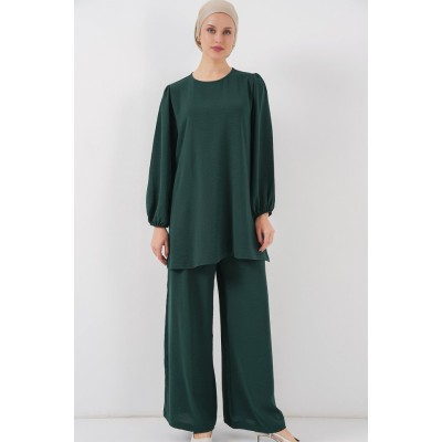 Ayrobin Tunik Pantolon Alt Üst Takım 6712 - Zümrüt Yeşili Ayrobin Tunik Pantolon Alt Üst Takım 6712 - Zümrüt Yeşili