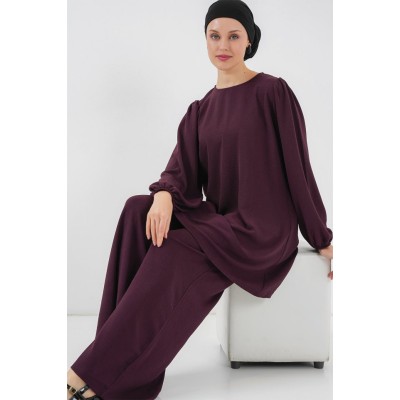 Ayrobin Tunik Pantolon Alt Üst Takım 6712 - Mürdüm Ayrobin Tunik Pantolon Alt Üst Takım 6712 - Mürdüm