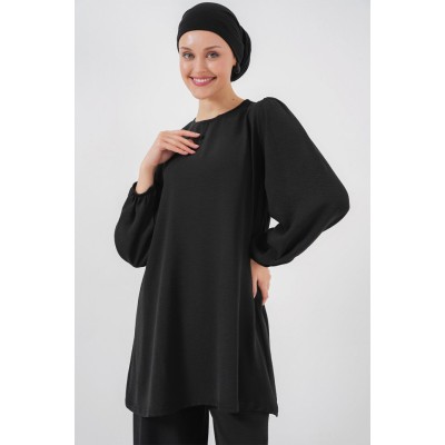 Ayrobin Tunik Pantolon Alt Üst Takım 6712 - Siyah Ayrobin Tunik Pantolon Alt Üst Takım 6712 - Siyah