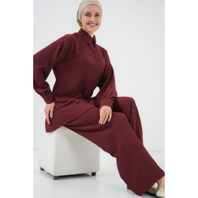 Örme Tesettür Alt Üst Takım 6711 - Bordo Örme Tesettür Alt Üst Takım 6711 - Bordo