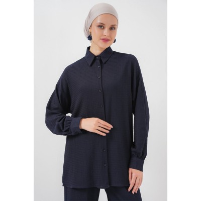 Örme Tesettür Alt Üst Takım 6711 - Lacivert Örme Tesettür Alt Üst Takım 6711 - Lacivert