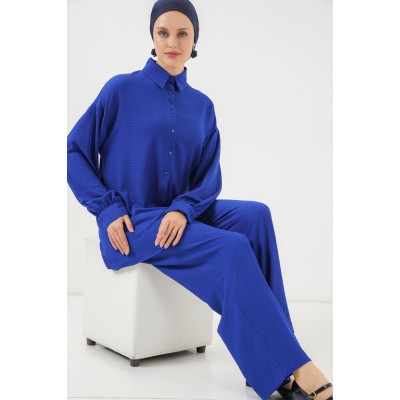 Örme Tesettür Alt Üst Takım 6711 - Saks Örme Tesettür Alt Üst Takım 6711 - Saks