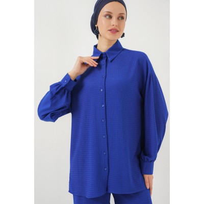 Örme Tesettür Alt Üst Takım 6711 - Saks Örme Tesettür Alt Üst Takım 6711 - Saks