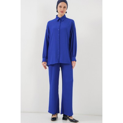 Örme Tesettür Alt Üst Takım 6711 - Saks Örme Tesettür Alt Üst Takım 6711 - Saks