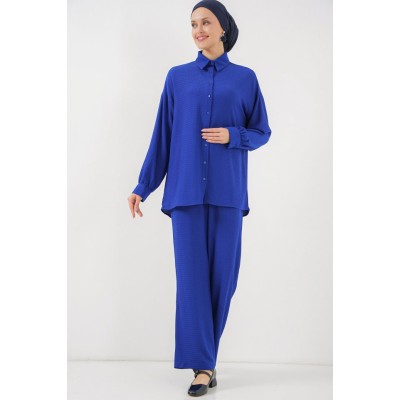 Örme Tesettür Alt Üst Takım 6711 - Saks Örme Tesettür Alt Üst Takım 6711 - Saks