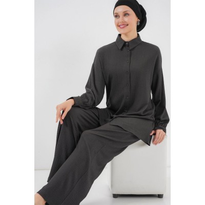 Örme Tesettür Alt Üst Takım 6711 - Antrasit Örme Tesettür Alt Üst Takım 6711 - Antrasit