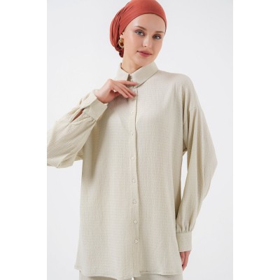 Örme Tesettür Alt Üst Takım 6711 - Taş Örme Tesettür Alt Üst Takım 6711 - Taş