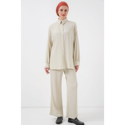 Örme Tesettür Alt Üst Takım 6711 - Taş Örme Tesettür Alt Üst Takım 6711 - Taş