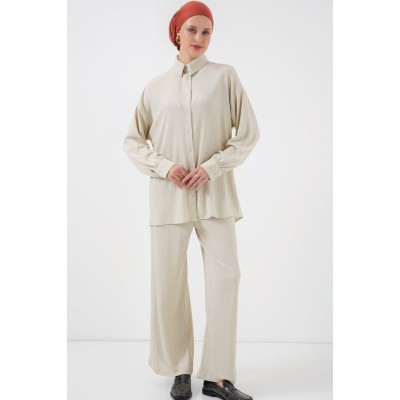 Örme Tesettür Alt Üst Takım 6711 - Taş Örme Tesettür Alt Üst Takım 6711 - Taş