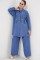 Desenli Tunik Pantolon İkili Takım 6720 - İndigo Desenli Tunik Pantolon İkili Takım 6720 - İndigo