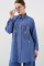 Desenli Tunik Pantolon İkili Takım 6720 - İndigo Desenli Tunik Pantolon İkili Takım 6720 - İndigo