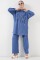 Desenli Tunik Pantolon İkili Takım 6720 - İndigo Desenli Tunik Pantolon İkili Takım 6720 - İndigo