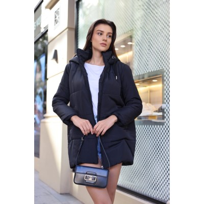 5163 Kapüşonlu Oversize Şişme Mont - Lacivert 5163 Kapüşonlu Oversize Şişme Mont - Lacivert