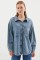 0694 Çift Cepli Oversize Denim Ceket - Buz Mavi 0694 Çift Cepli Oversize Denim Ceket - Buz Mavi