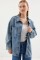 0694 Çift Cepli Oversize Denim Ceket - Buz Mavi 0694 Çift Cepli Oversize Denim Ceket - Buz Mavi