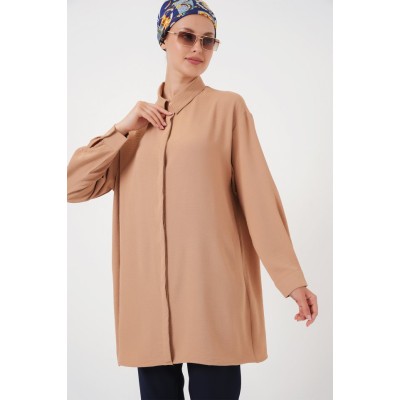 Uzun Gömlek Tunik 5945 - Bisküvi Uzun Gömlek Tunik 5945 - Bisküvi