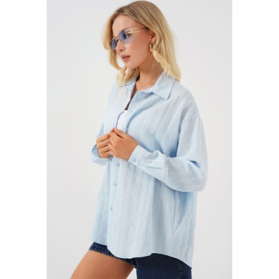 3900 Oversize Uzun Basic Gömlek - C.Mavi 3900 Oversize Uzun Basic Gömlek - C.Mavi