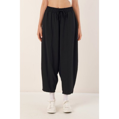 6591 Dokuma Şalvar Pantolon - Siyah 6591 Dokuma Şalvar Pantolon - Siyah