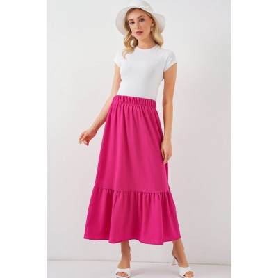 1886 Uzun Örme Etek - Koyu Pembe 1886 Uzun Örme Etek - Koyu Pembe