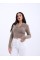 42531 TRİKO SİMLİ YAKALI CROP-KAHVE 42531 TRİKO SİMLİ YAKALI CROP-KAHVE