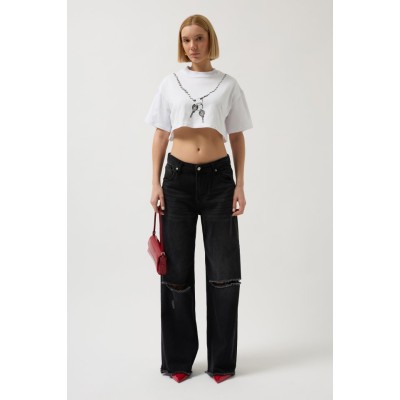 Baskılı Crop T-Shirt Baskılı Crop T-Shirt